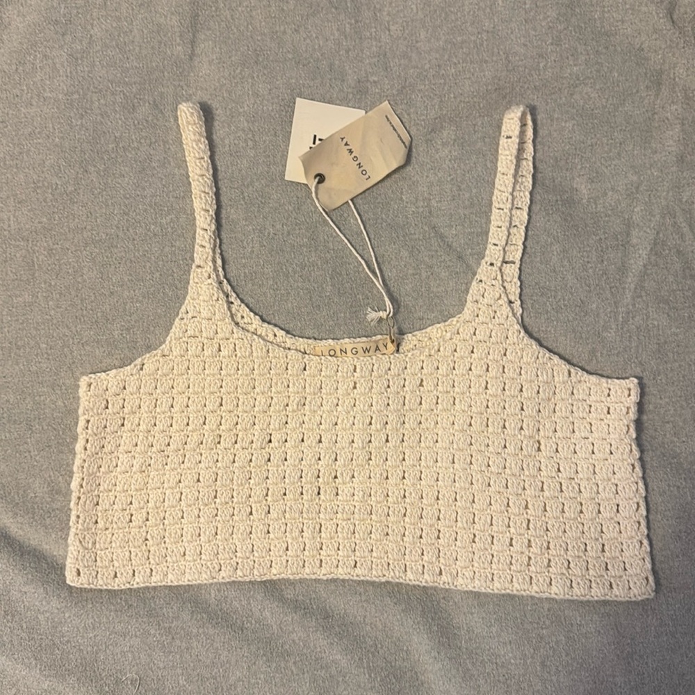Longway Hand Knit Cotton Crop Top Size 1